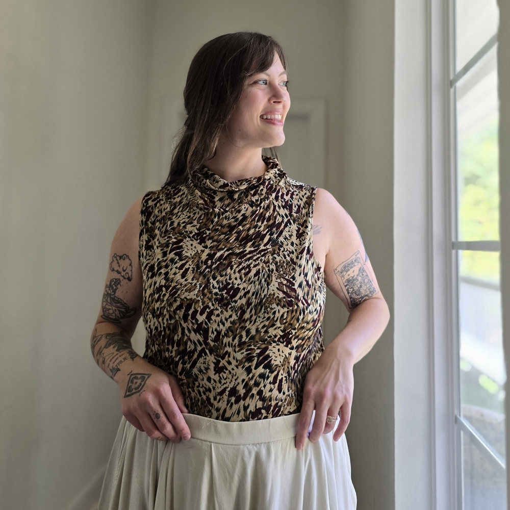 Vintage Leopard Print Sleeveless Top - Picture 3 of 6